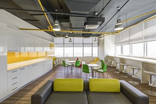 lunch room with tables and chairs