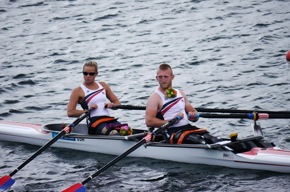 man and woman in kayak