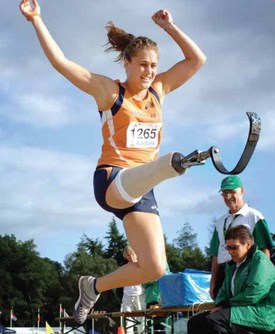 amputee doing the long jump